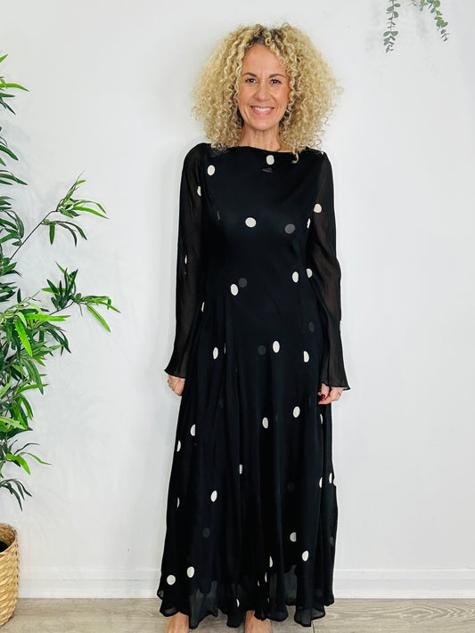 Polka Dot Maxi Dress - Size 10