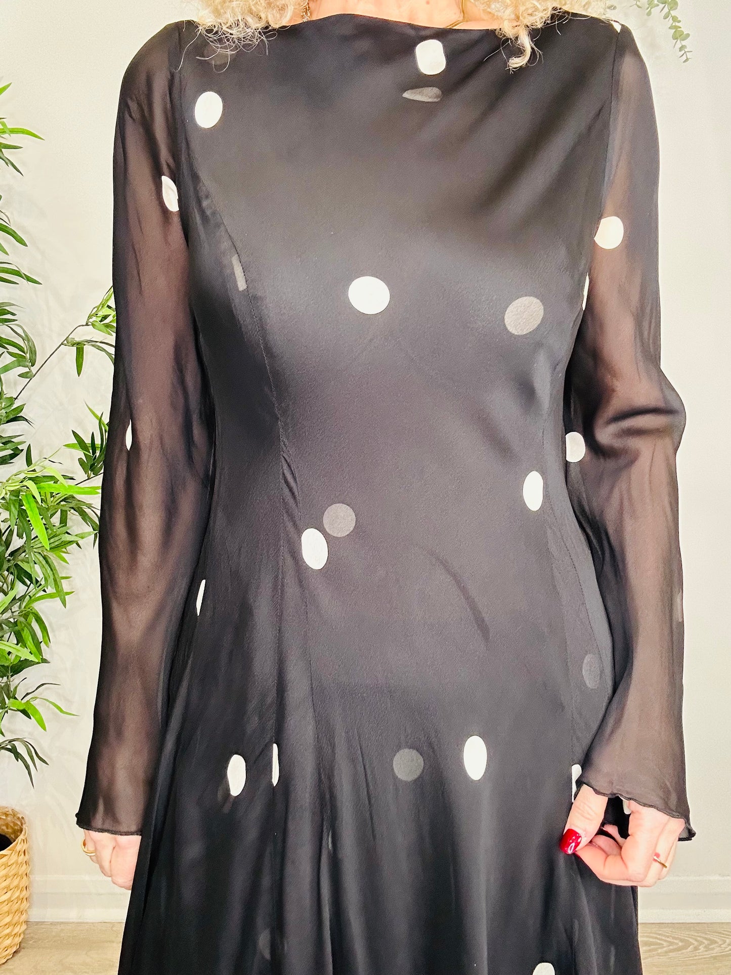 Polka Dot Maxi Dress - Size 10