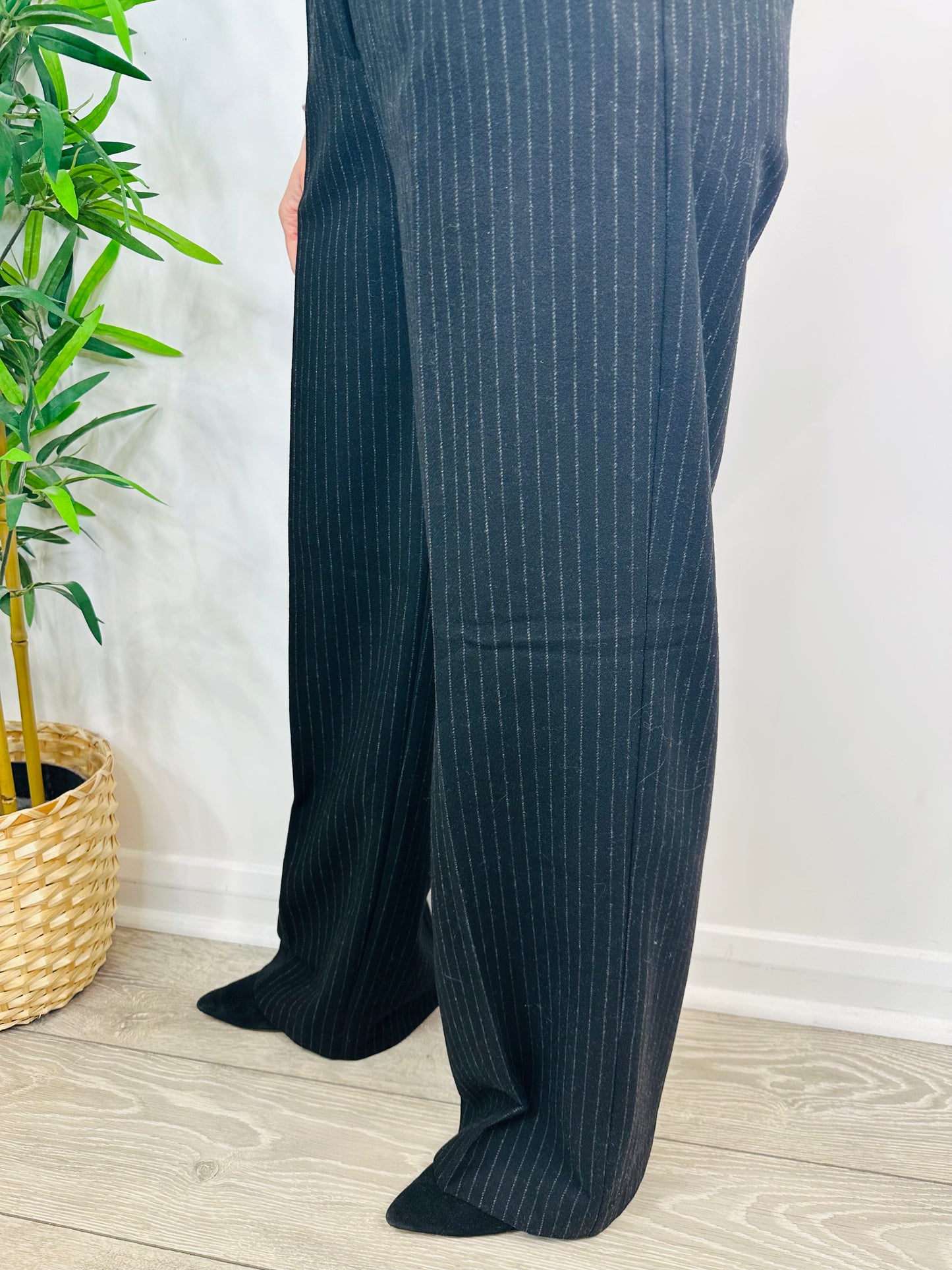 Pinstripe Wool Trousers - Size S