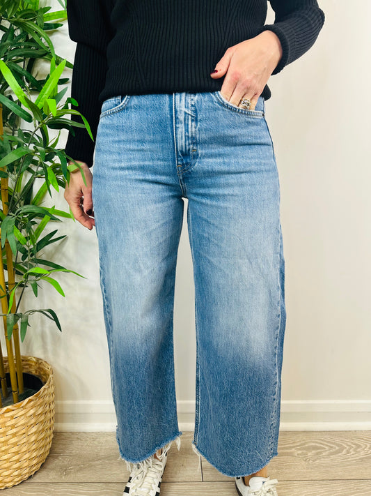 Cropped Wide Leg Jeans - Size 26