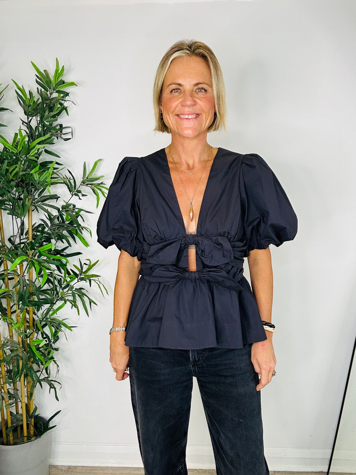 Tie Front Cotton Top - Size 14