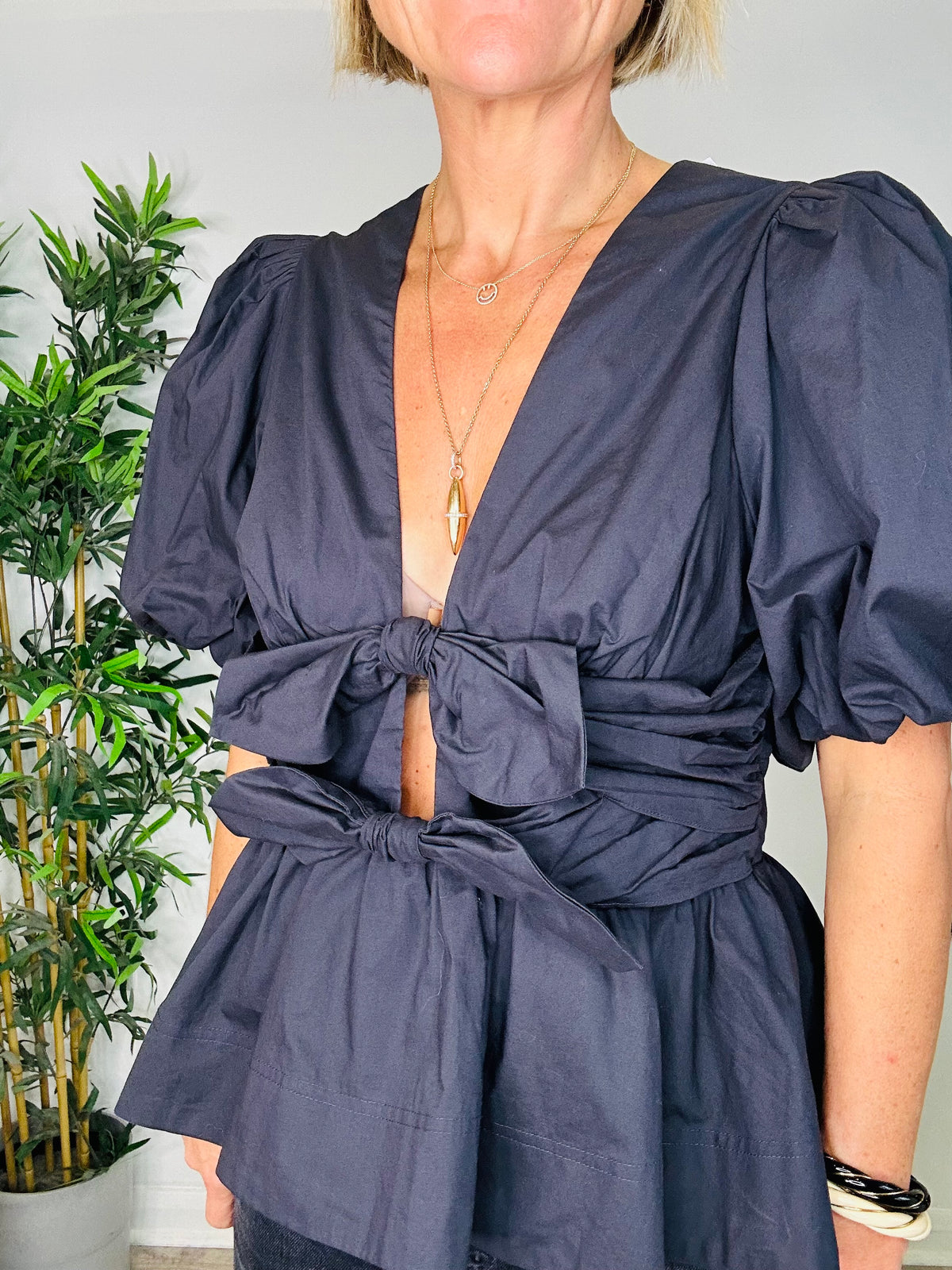 Tie Front Cotton Top - Size 14