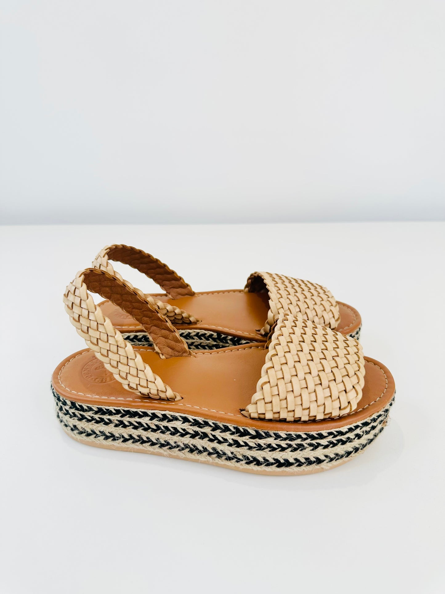 Woven Platform Sandals - Size 40