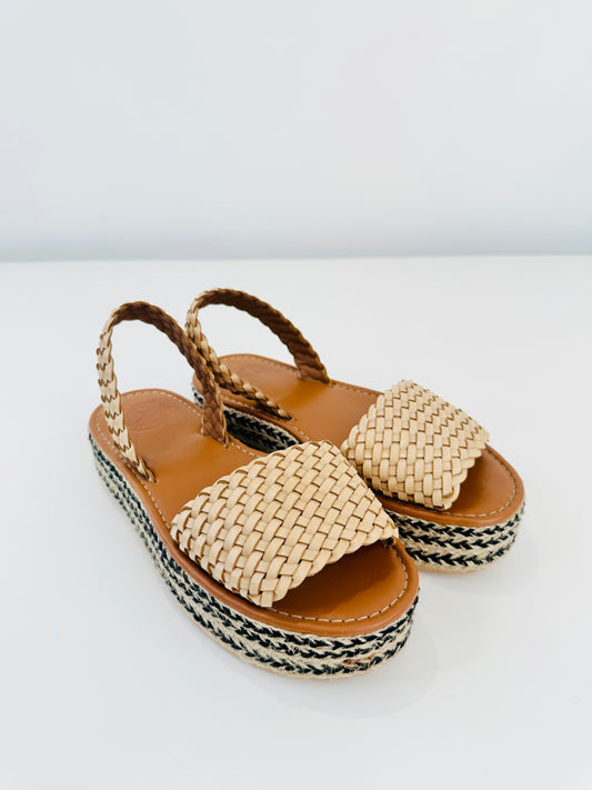 Woven Platform Sandals - Size 40