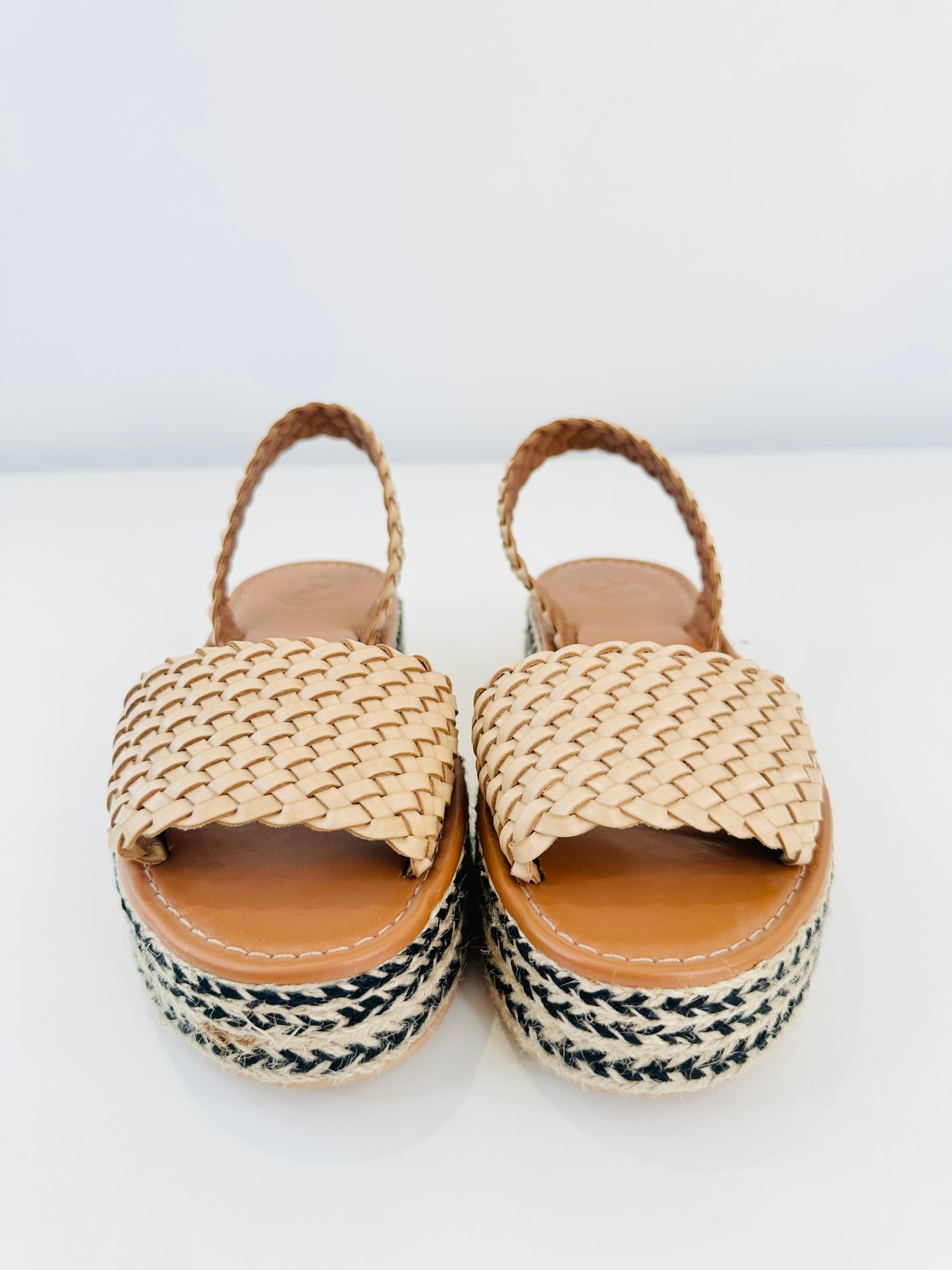 Woven Platform Sandals - Size 40
