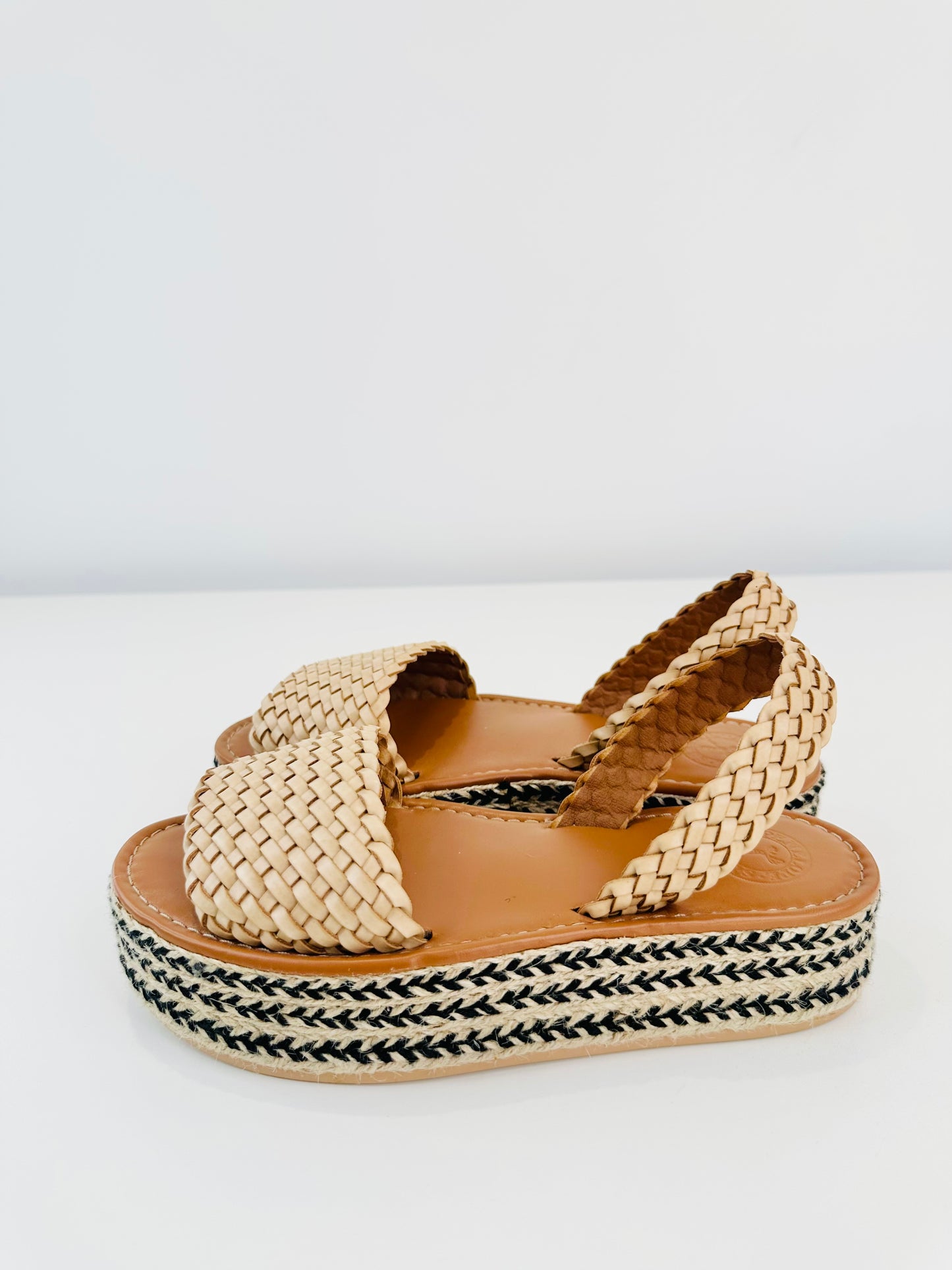 Woven Platform Sandals - Size 40