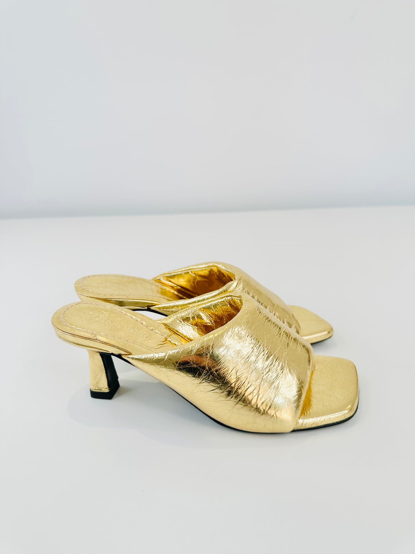 Metallic Leather Mules - Size 37