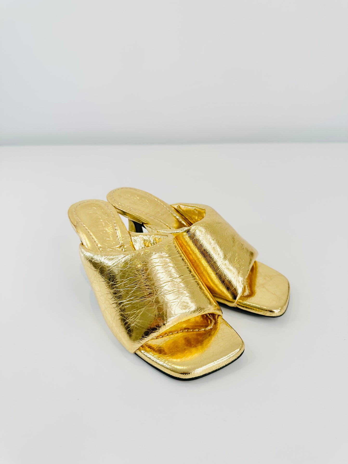 Metallic Leather Mules - Size 37