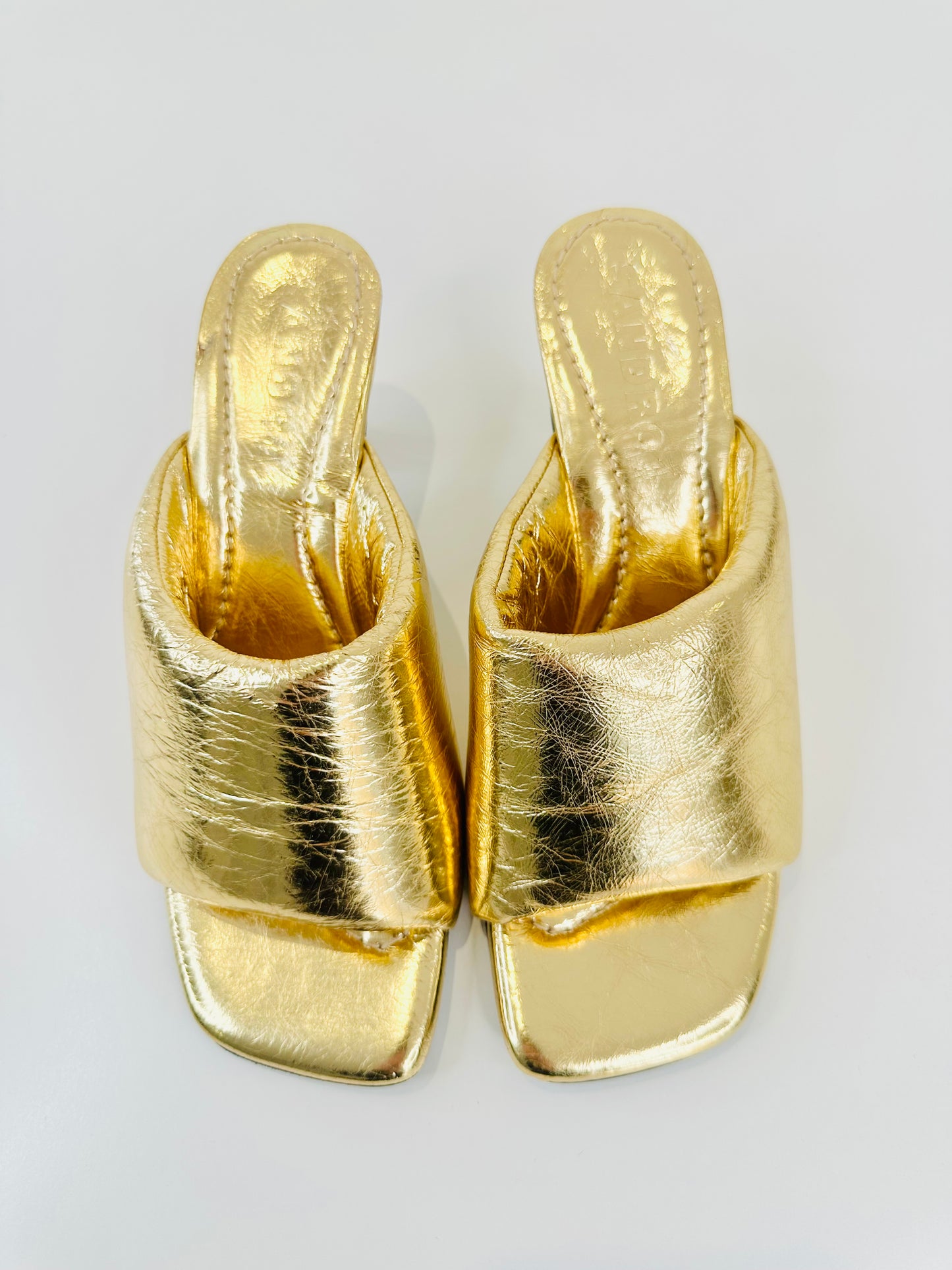 Metallic Leather Mules - Size 37