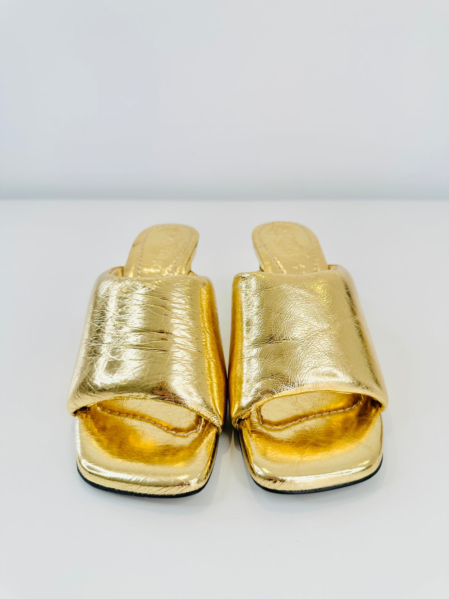 Metallic Leather Mules - Size 37