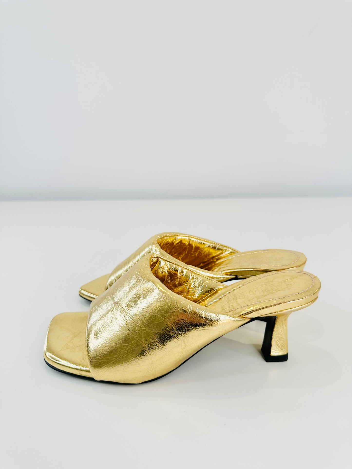 Metallic Leather Mules - Size 37