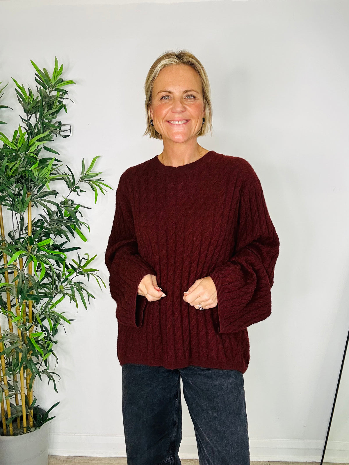 Cashmere Cable Knit Jumper - Size M