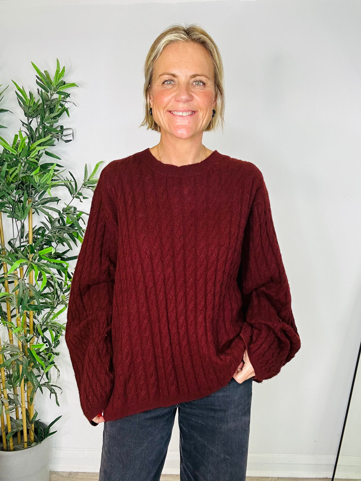 Cashmere Cable Knit Jumper - Size M