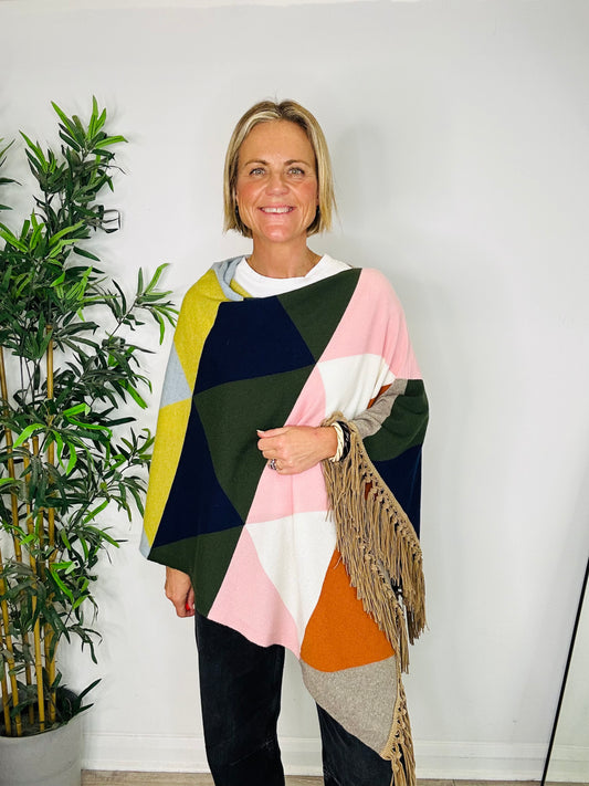 Fringed Cashmere Poncho