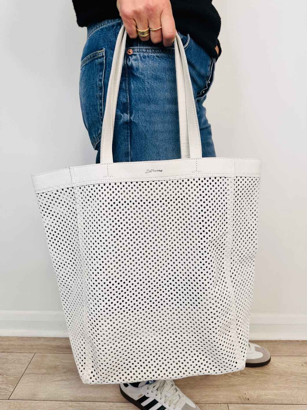Perforated Leather Tote