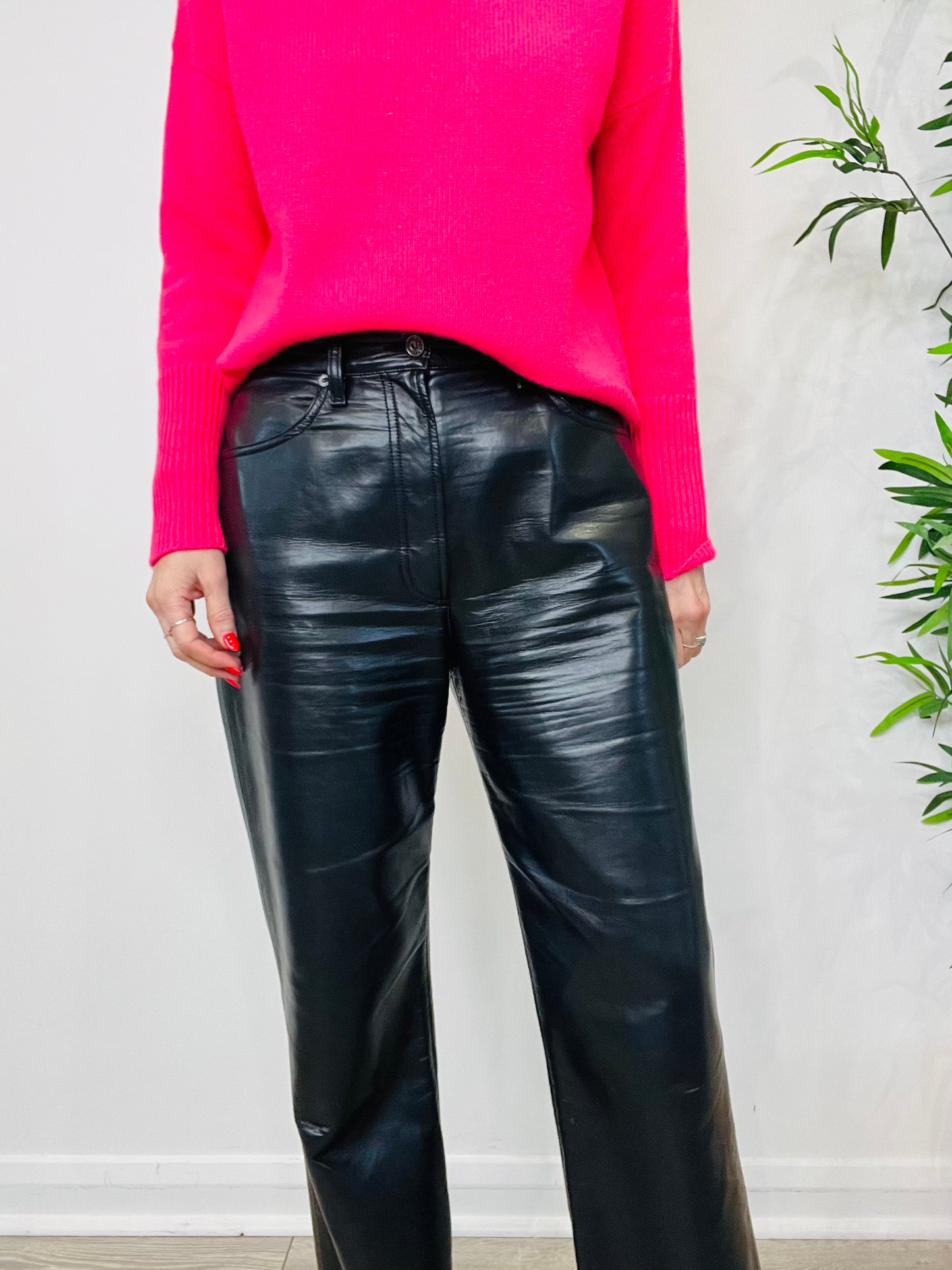 90s Leather Trousers - Size 30