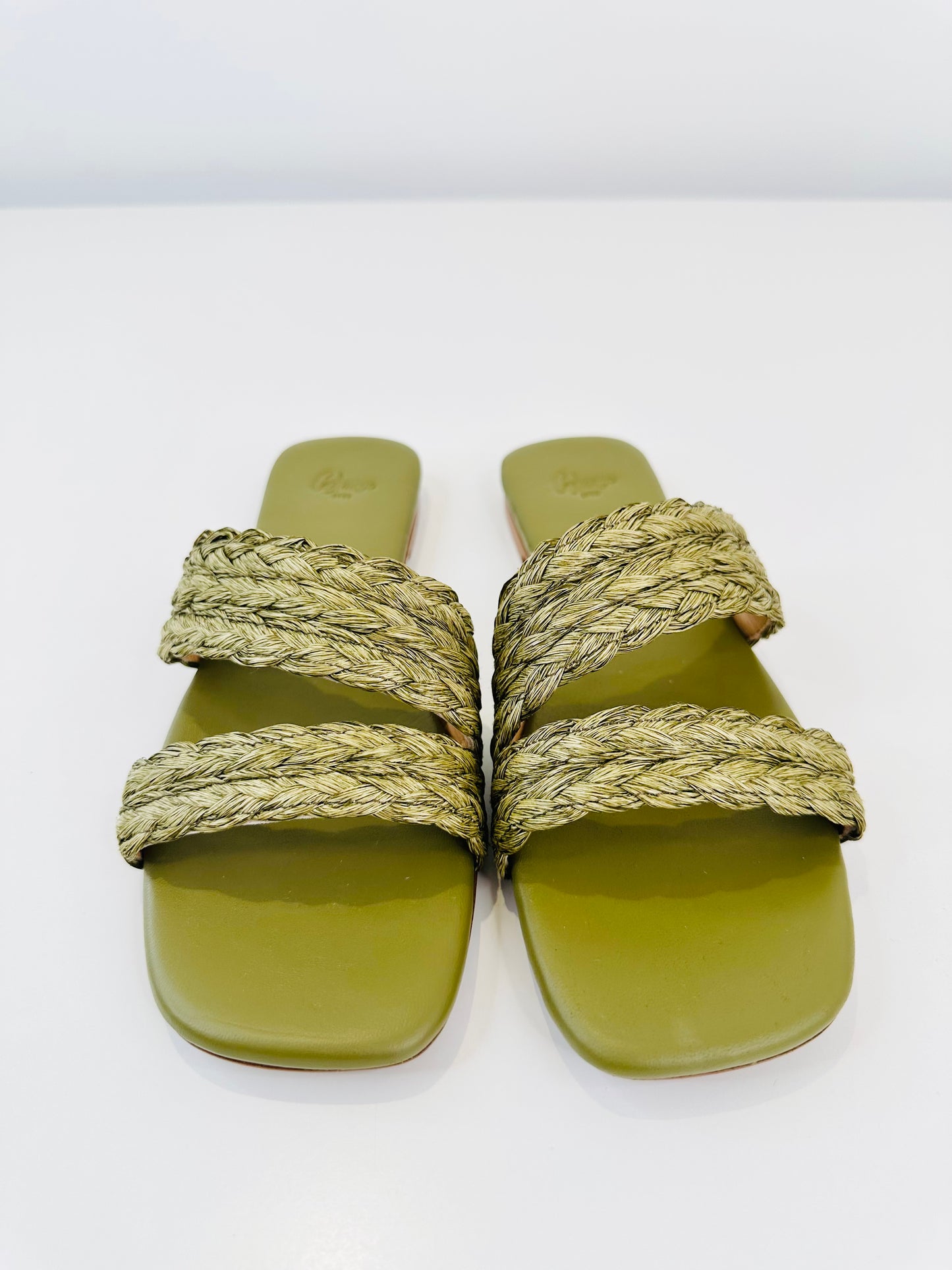 Paz Raffia Slides - Size 38