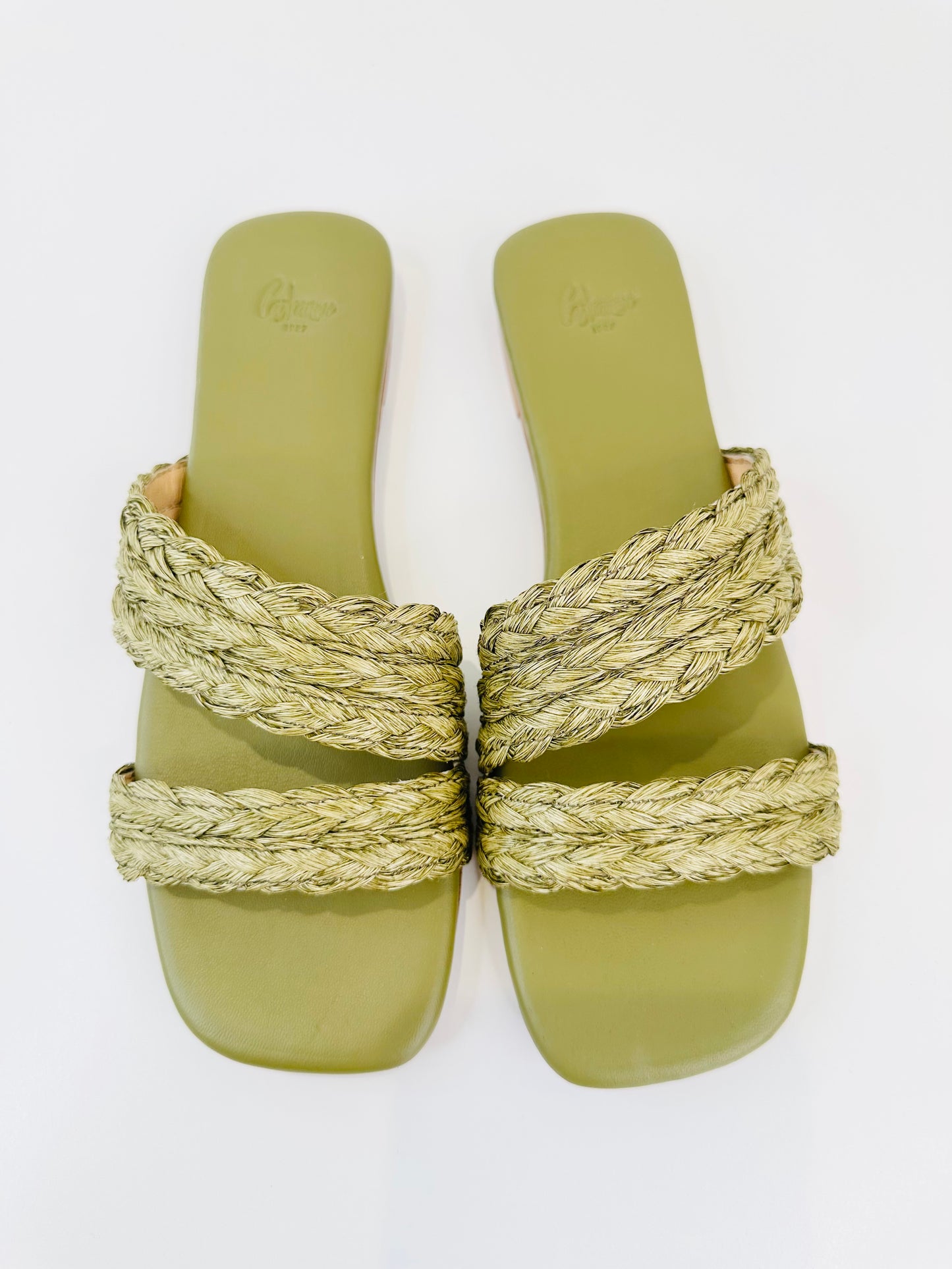 Paz Raffia Slides - Size 38