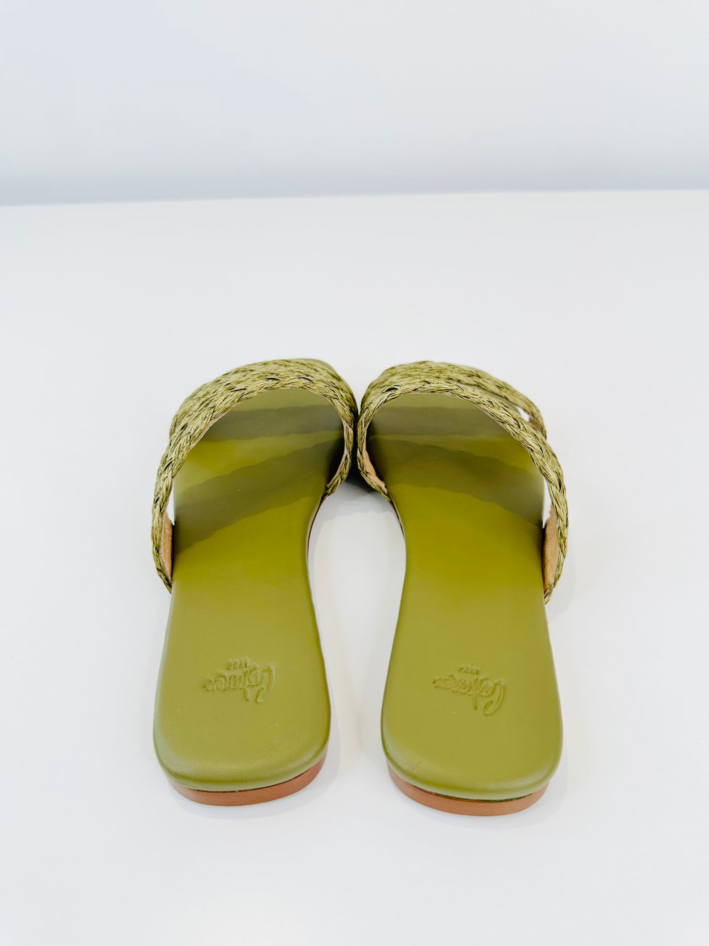 Paz Raffia Slides - Size 38