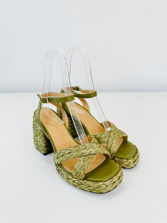 Valeriette Raffia Sandals - Size 38