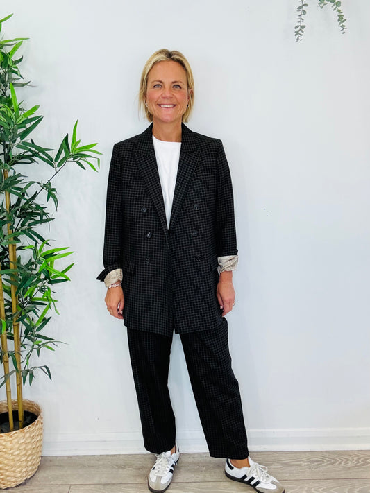 Check Trouser Suit - Size 34