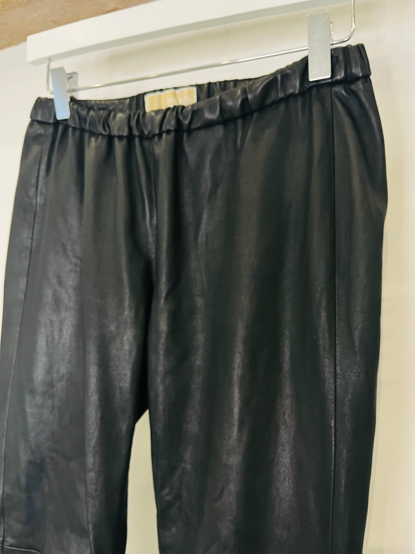 Leather Slim Leg Trousers - Size 8