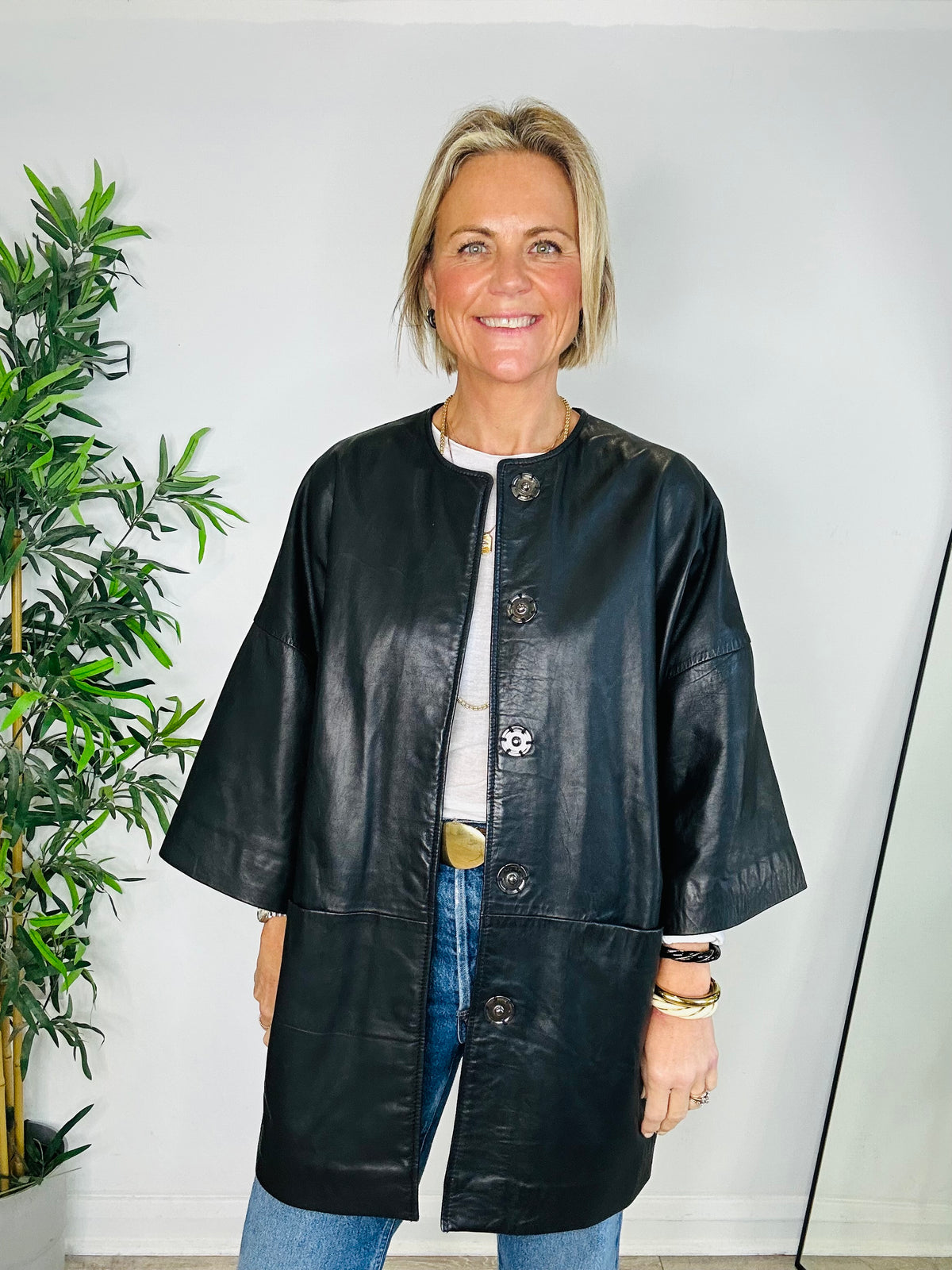 Lanni Leather Jacket - Size 34