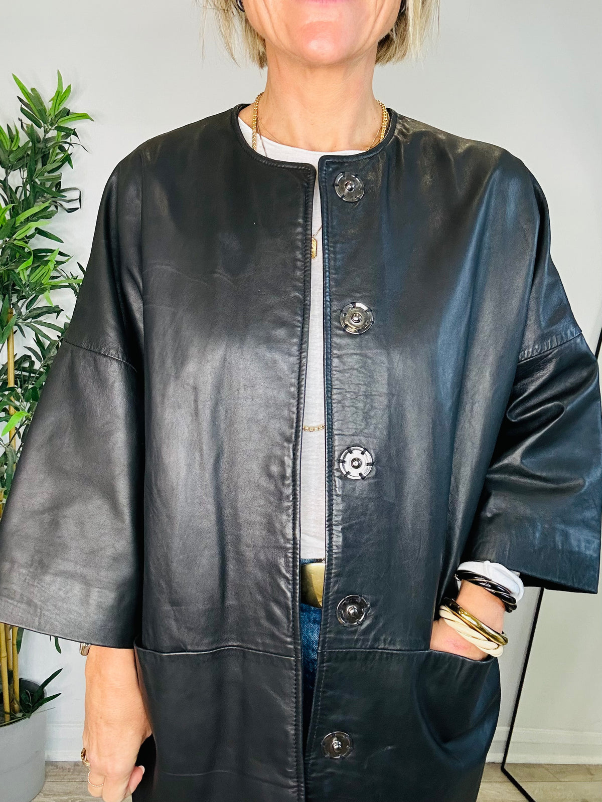Lanni Leather Jacket - Size 34