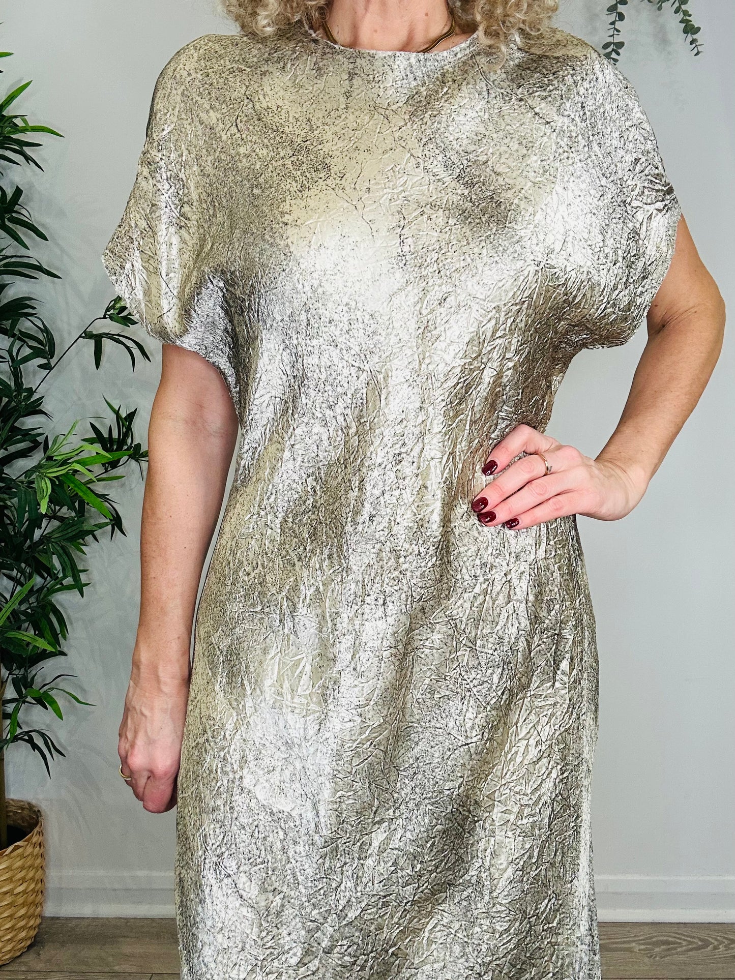 Crinkle Maxi Dress - Size S