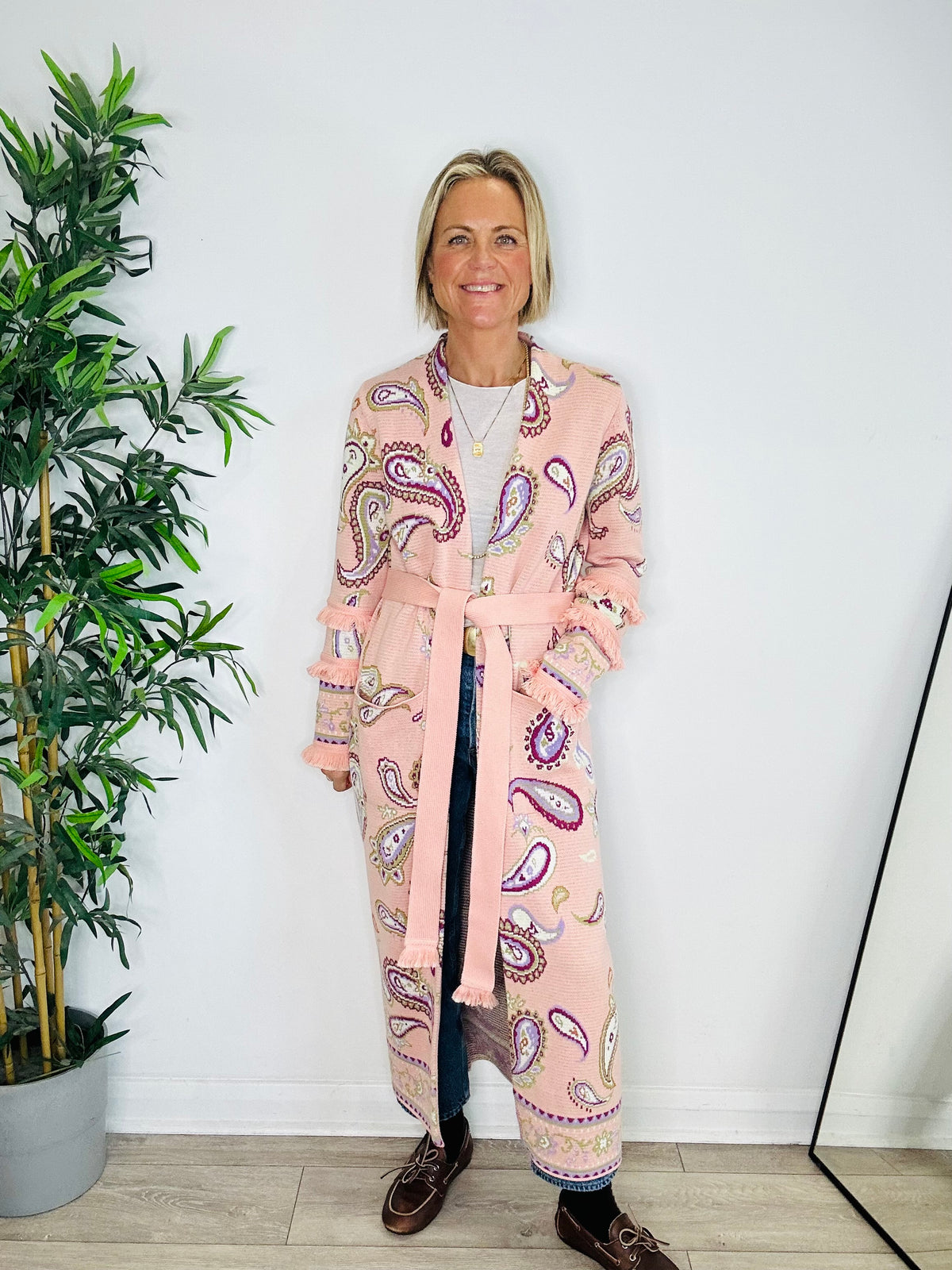 Paisley Print Maxi Cardigan - Size S