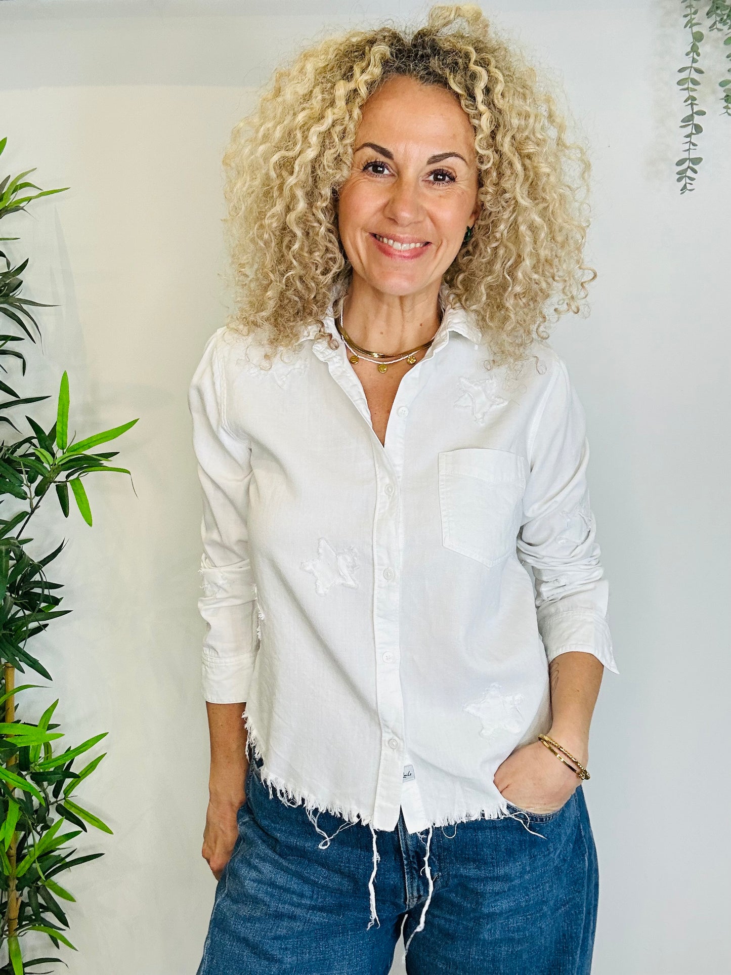 Linen Star Shirt - Size S
