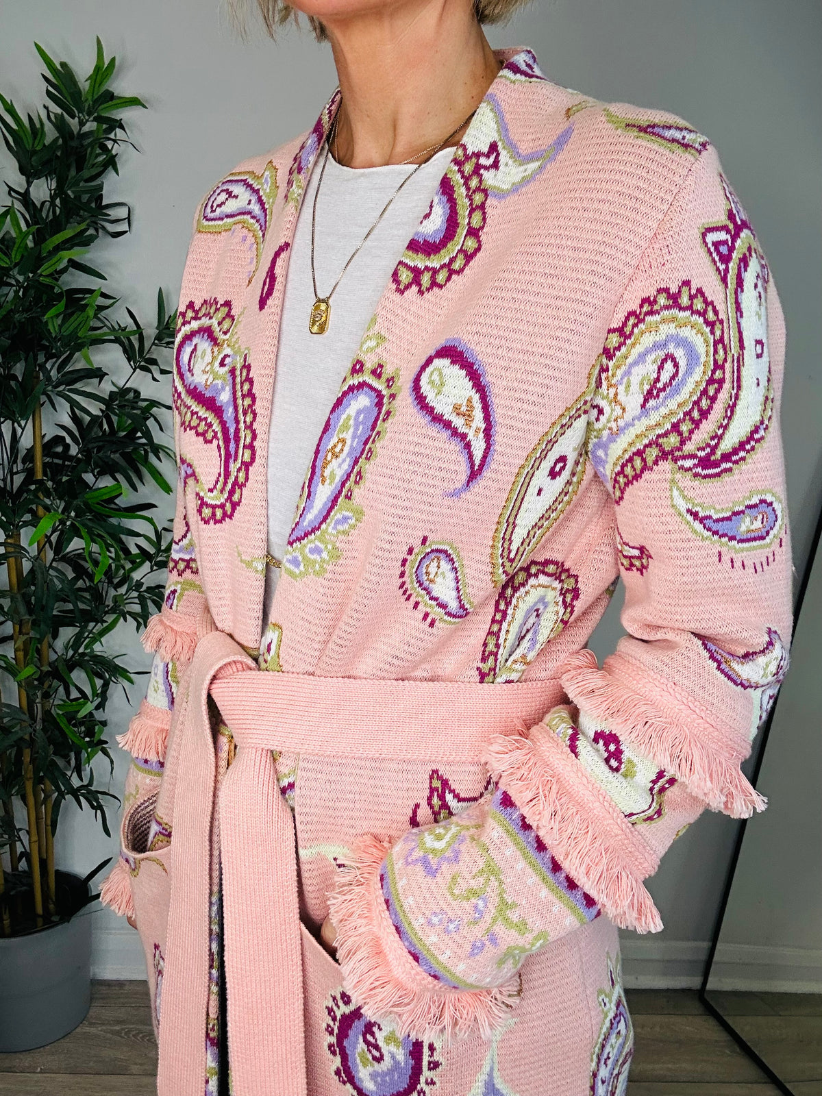 Paisley Print Maxi Cardigan - Size S