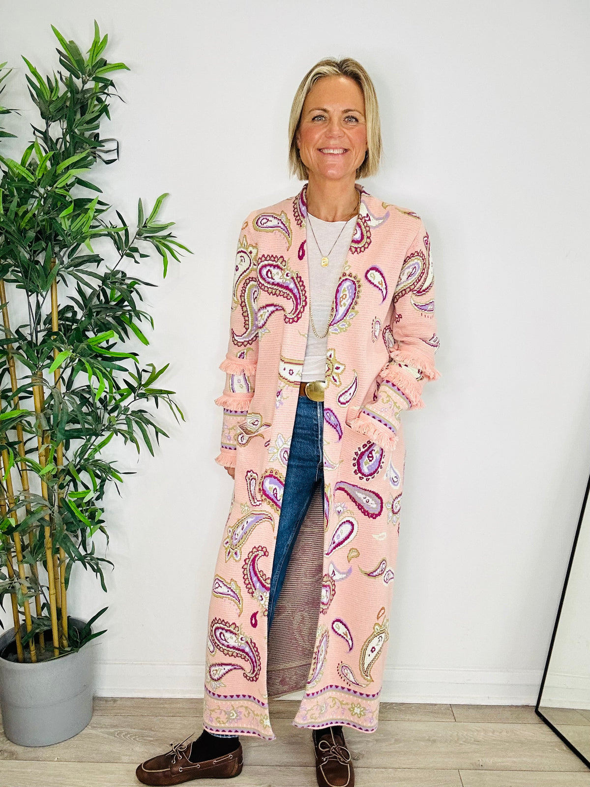 Paisley Print Maxi Cardigan - Size S