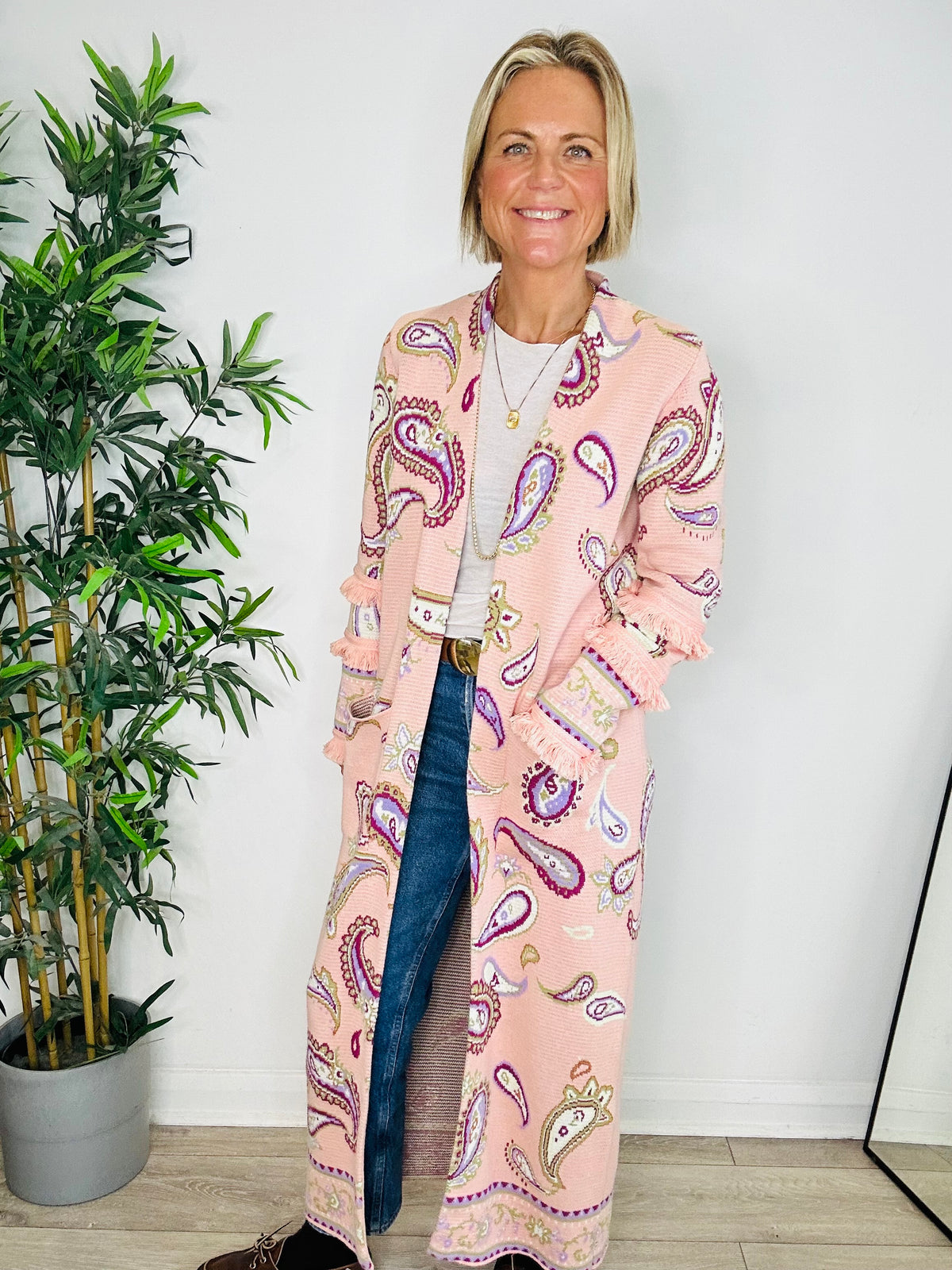 Paisley Print Maxi Cardigan - Size S