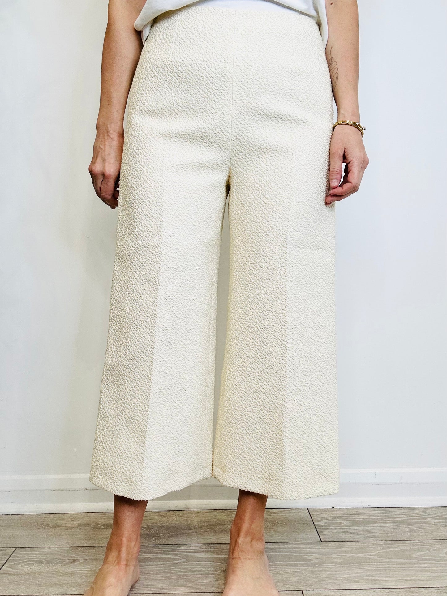 Cropped Wide Leg Trousers - Size 12