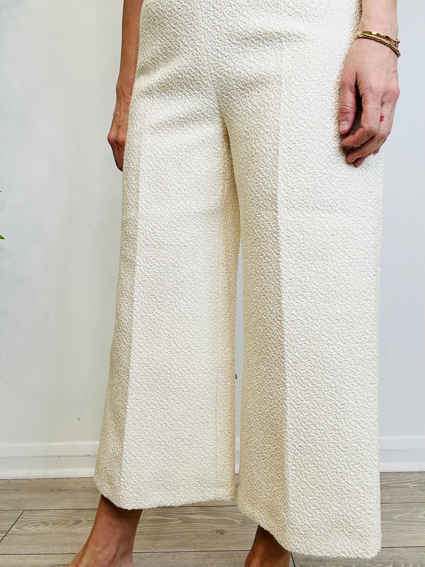 Cropped Wide Leg Trousers - Size 12