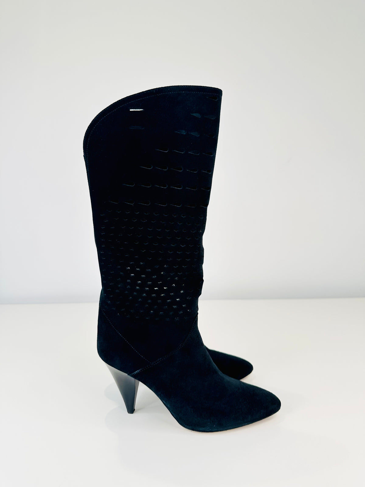 Lurrey Perforated Suede Boots - Size 37