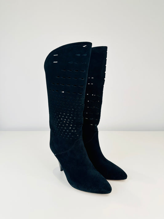 Lurrey Perforated Suede Boots - Size 37