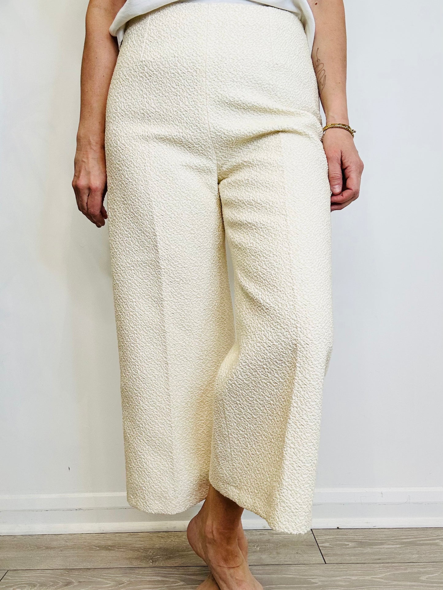 Cropped Wide Leg Trousers - Size 12