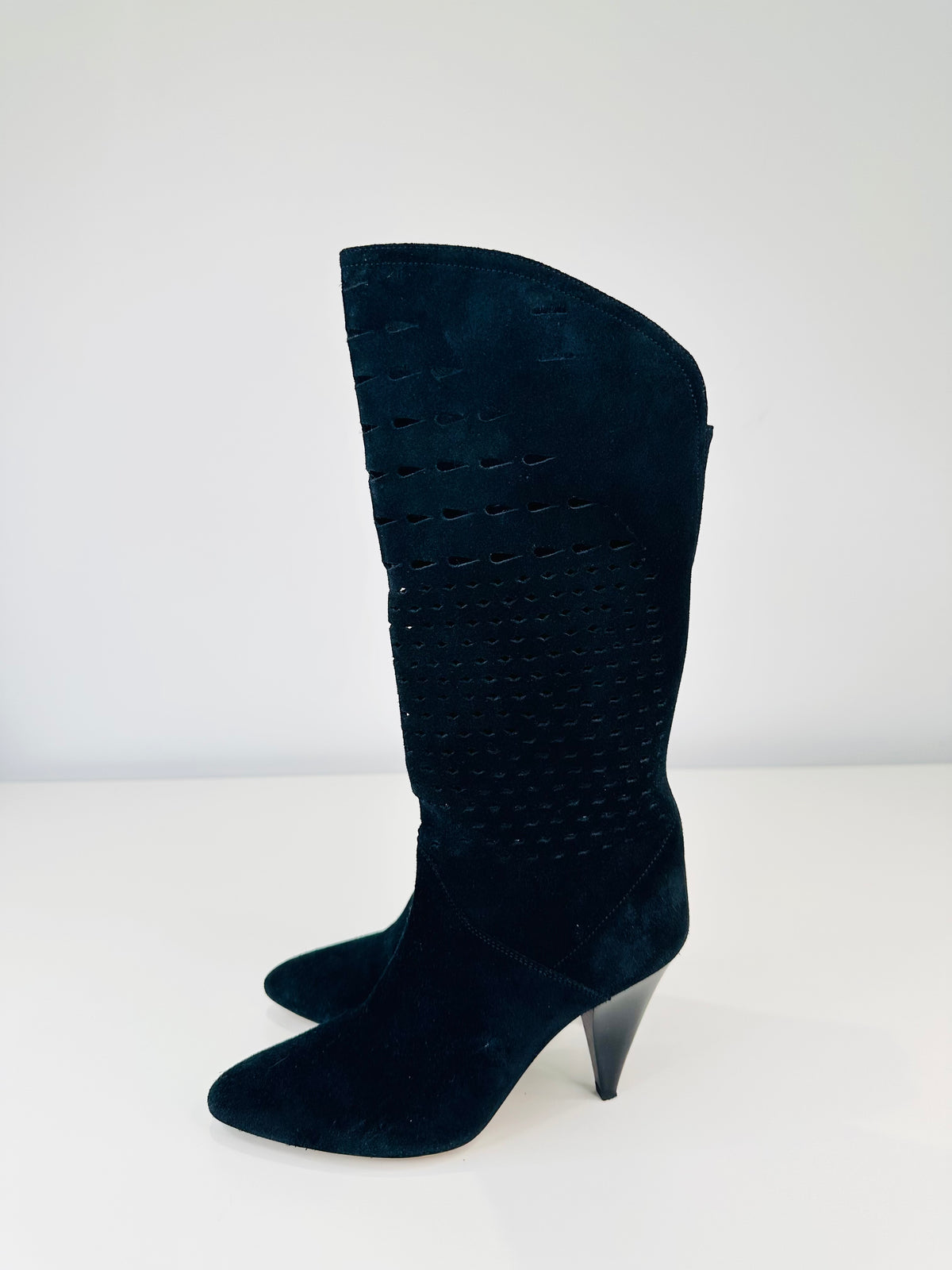 Lurrey Perforated Suede Boots - Size 37
