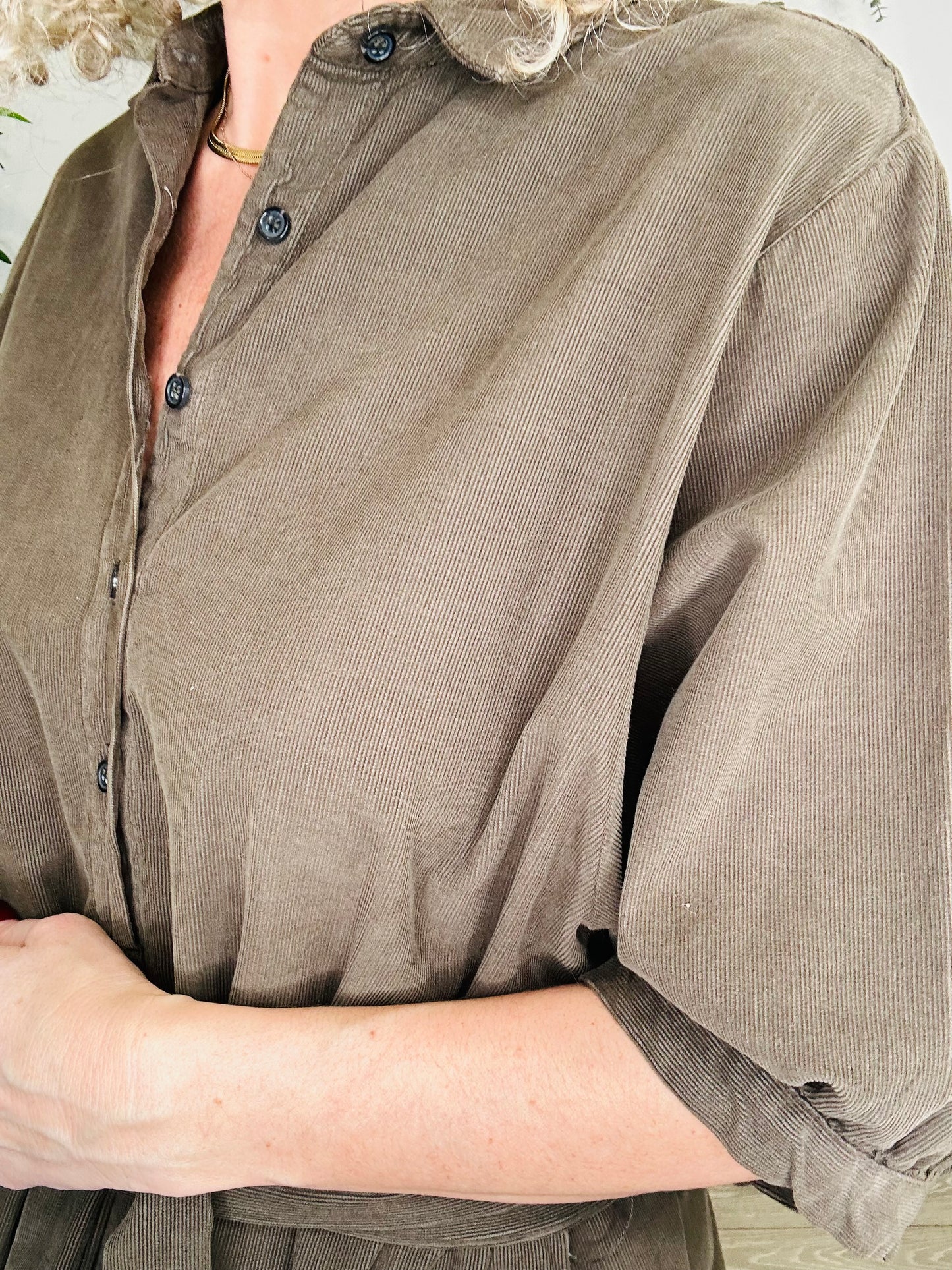 Cord Midi Dress - Size M