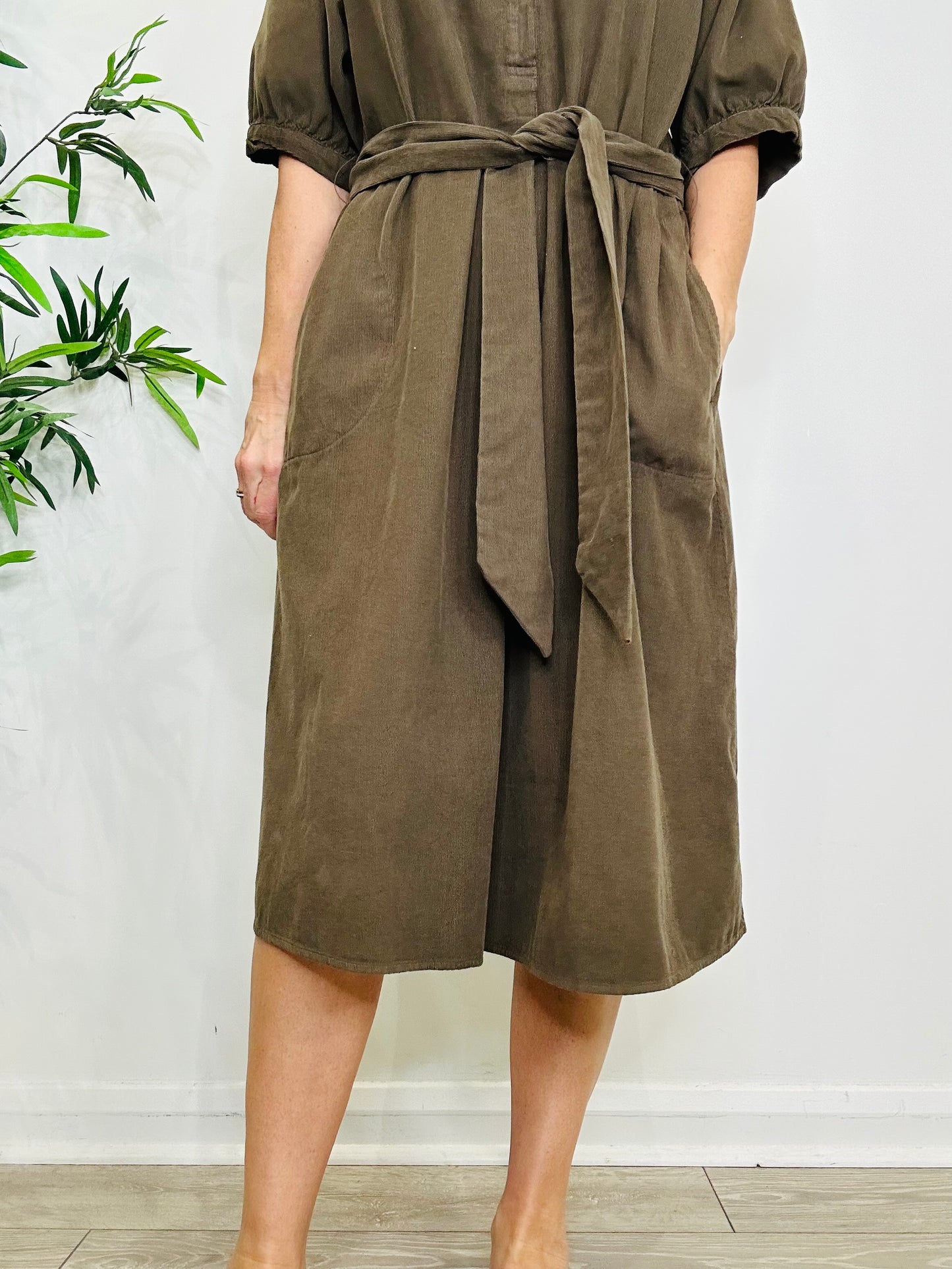 Cord Midi Dress - Size M