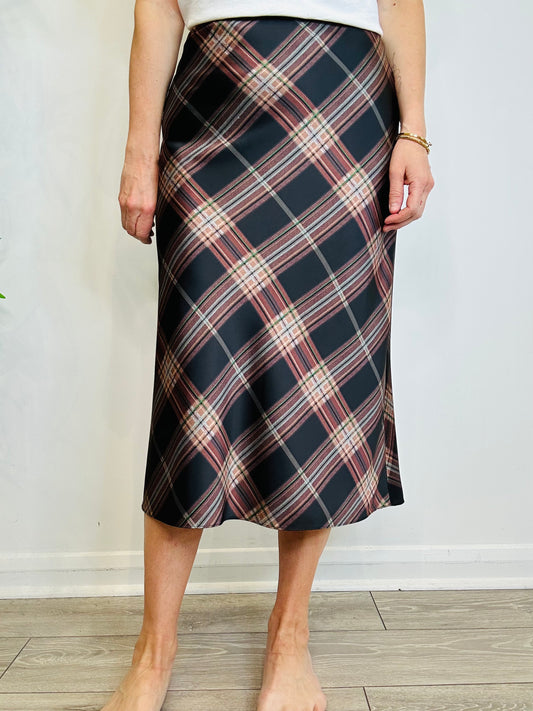 Check Slip Skirt - Size S