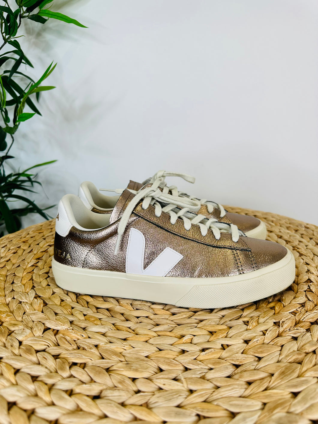 Metallic Leather Trainers - Size 39