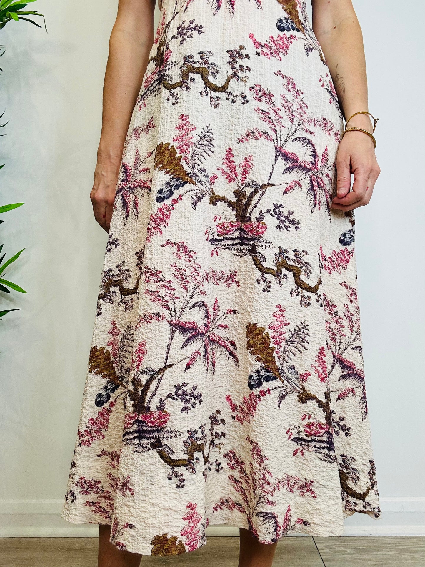 Shirred Midi Dress - Size S