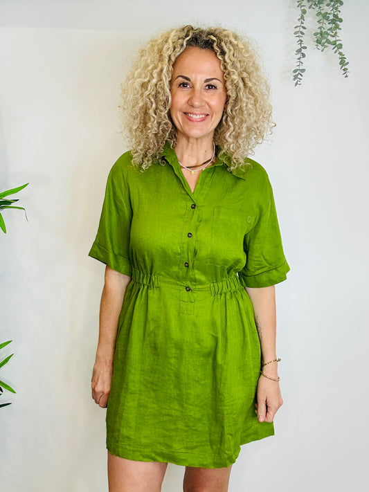 Short Linen Dress - Size 8