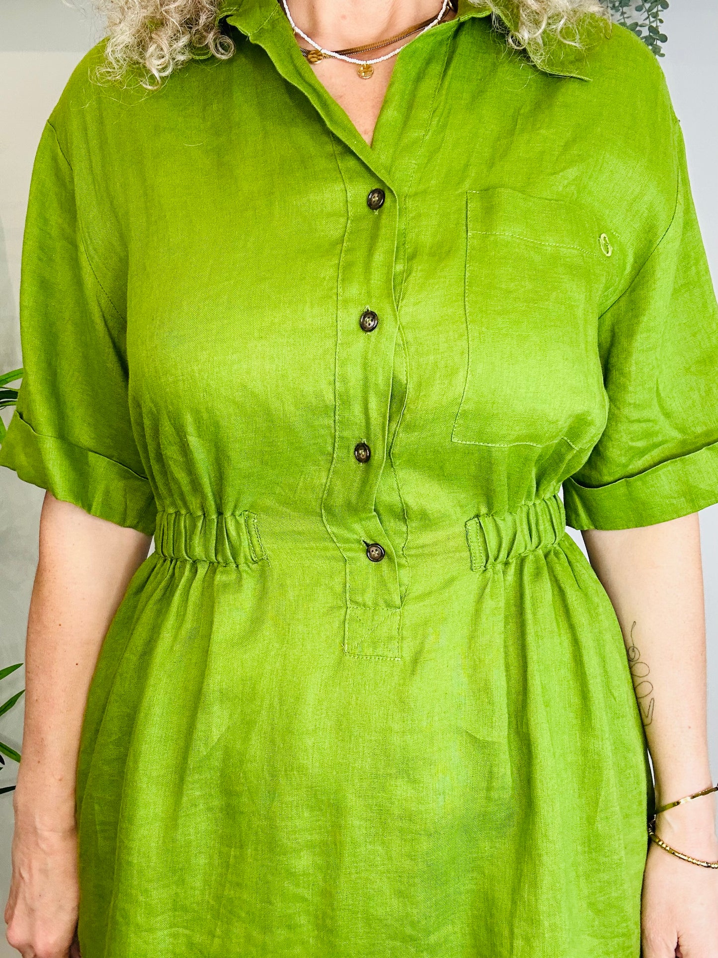 Short Linen Dress - Size 8