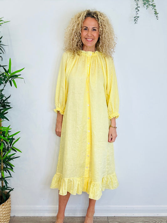 Linen Midi Dress - Size 1