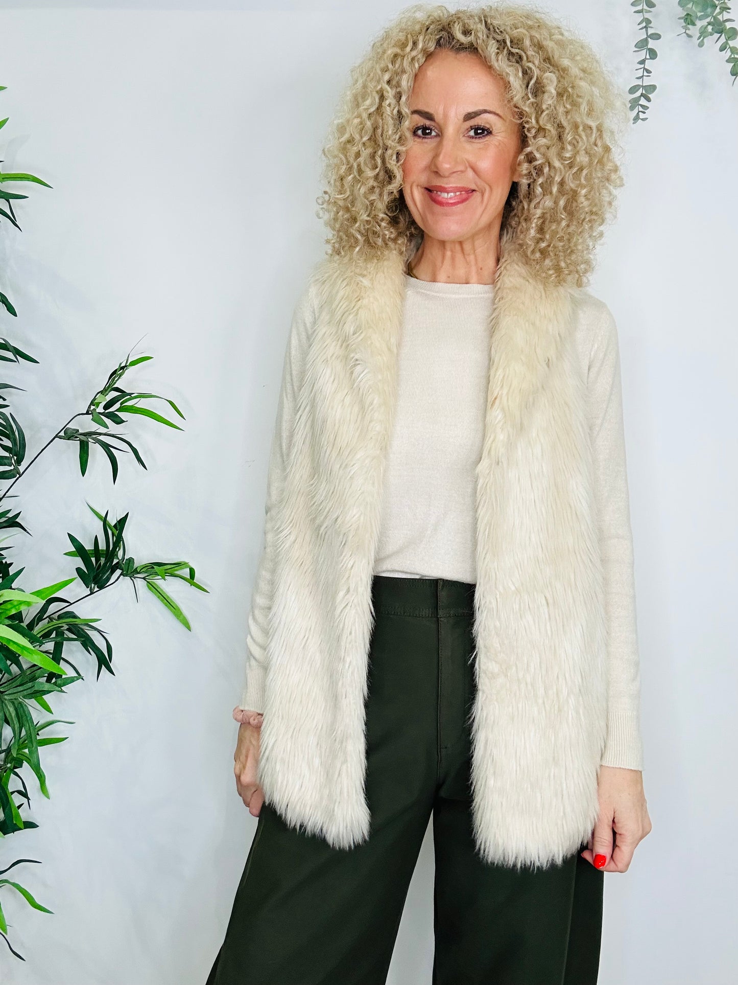 Faux Fur Gilet - Size 38