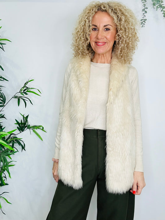 Faux Fur Gilet - Size 38